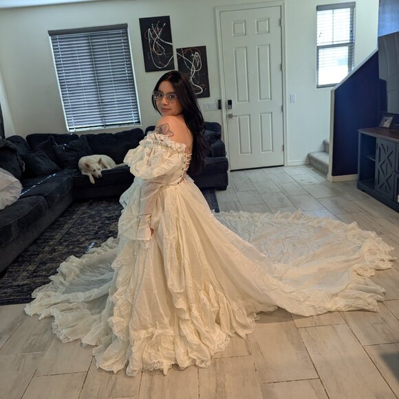 The Ivory Silk Organdy Maiden Gown - Picture 2 of 7